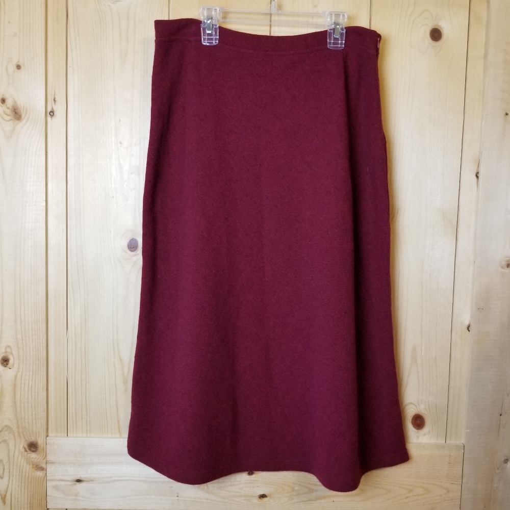 Vintage Morgano Wool Blend High Waisted Midi A-Line Skirt